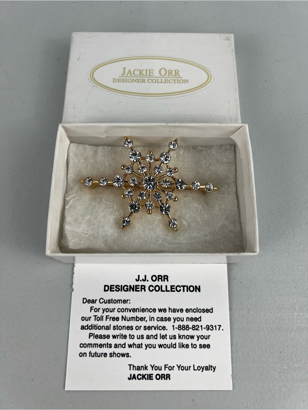 Vintage Jackie Orr Designer Collection Snowflake Brooch